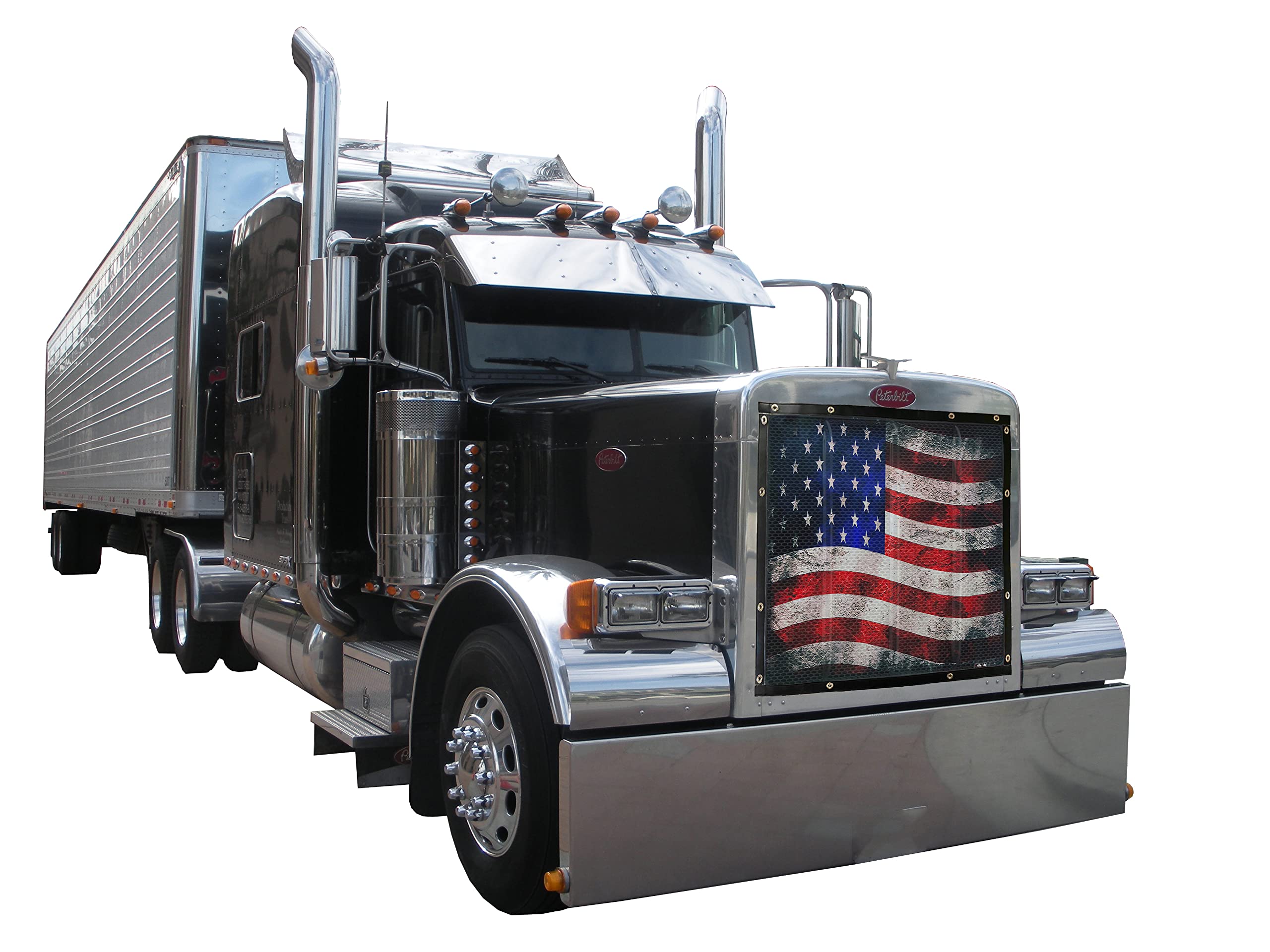 Peterbilt Extended Hood Old Glory Bug Screen » 75 Chrome Shop