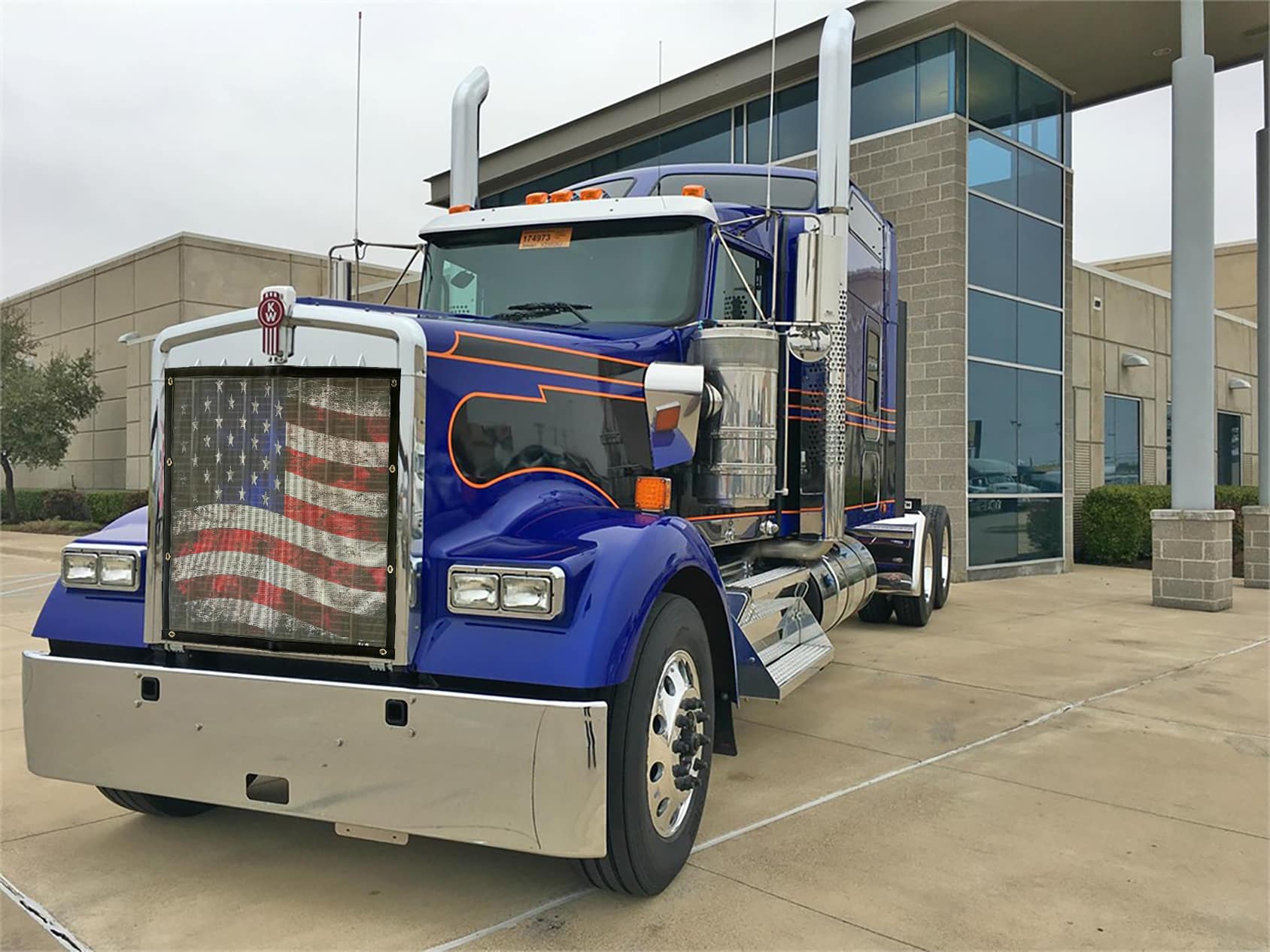 Kenworth W900L Old Glory Bug Screen » 75 Chrome Shop